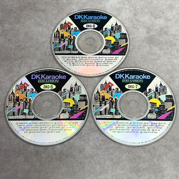 DK Karaoke Edit a Vision DKG-3 thru DKG-8 Lot of 6 Total CDGs Graphics DDD - Picture 2 of 4